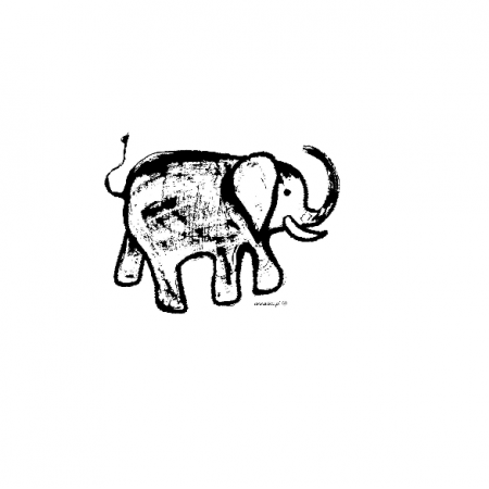 Tkanina 38713 | elephant black-white pattern