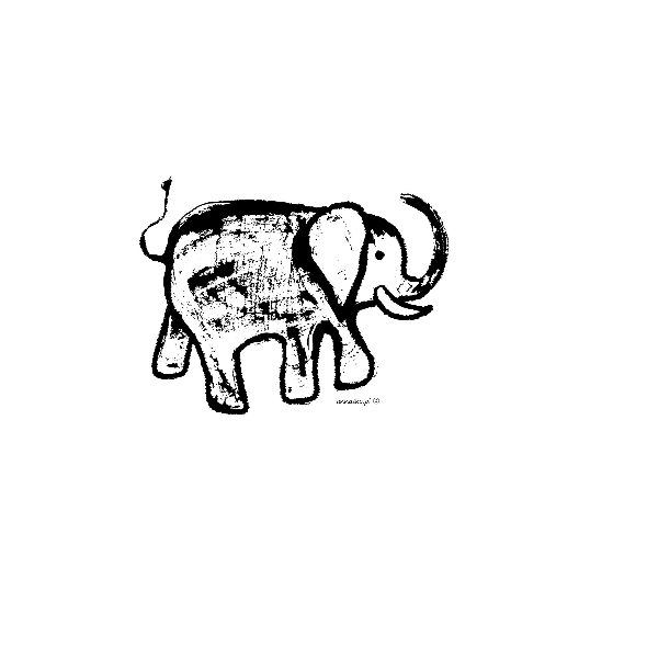Tkanina 38713 | elephant black-white pattern