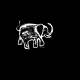 Fabric 38714 | Elephant white-black pattern