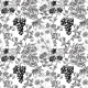 Tkanina 38742 | winorośl - czarno-biały wzór botaniczny
