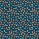 Fabric 38785 | Kwiaty i liście na niebieskim tle