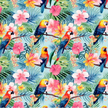 Tkanina 38850 | Papugi w tropikach