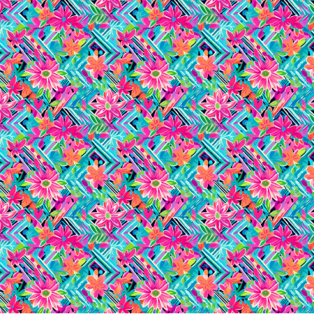 Fabric 38985 | Preppy vibrant flowers