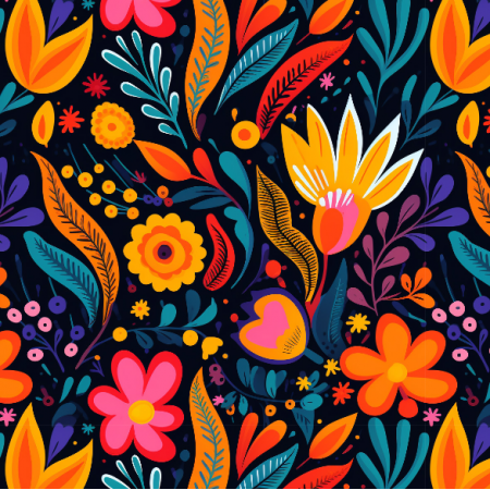 Fabric 39007 | simple orange flowers