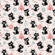 Fabric 39090 | ŚWIĄTECZNY WZÓR Z CZARNYMI KOTAMI - RÓŻOWE TŁO / CHRISTMAS PATTERN WITH BLACK CATS - PINK BACKGROUND