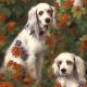 Tkanina 39176 | PSY SETERY ANGIELSKIE / ENGLISH SETTER DOGS