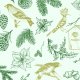 Tkanina 39228 | ZIMOWE PTAKI - ZIELONE / WINTER BIRDS -GREEN 