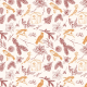 Tkanina 39229 | ZIMOWE PTAKI - APRICOT / WINTER BIRDS - APRICOT