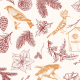 Tkanina 39229 | ZIMOWE PTAKI - APRICOT / WINTER BIRDS - APRICOT