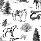 Fabric 39231 | ZIMOWY PEJZAŻ Z KOŃMI / WINTER LANDSCAPE WITH HORSES
