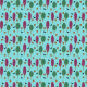 Tkanina 39380 | Ptaki w lesie na niebieskim tle