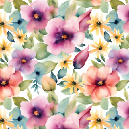 Fabric 39695 | kwiaty akwarelowe