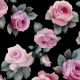 Fabric 39850 | róże na czarnym tle