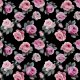 Tkanina 39850 | róże na czarnym tle
