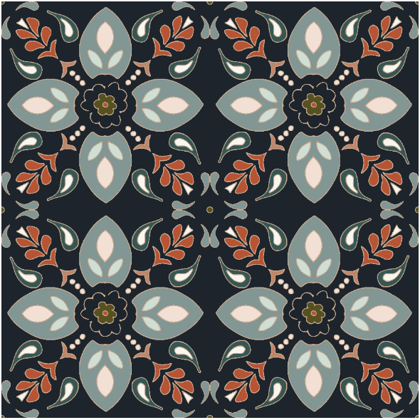 Fabric 39878 | moroccan style floral ornament