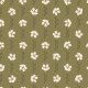 Tkanina 39883 | polka dot white flowers with twigs on olive green
