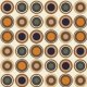 Fabric 39884 | Colorful cirlces on beige in earth tones