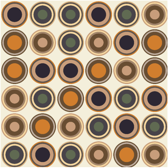 Fabric 39884 | Colorful cirlces on beige in earth tones