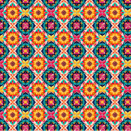 Fabric 40002 | mozaika z kwiatami
