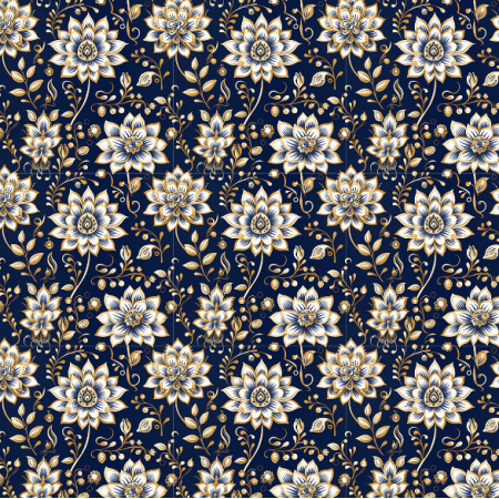 Fabric 40010 | hinduskie kwiaty male