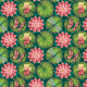 Fabric 40232 | Calineczka na liściu lilii wodnej poziomy