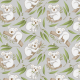 Fabric 40494 | kOALA Z EUKALIPTUSEM NA szarym TLE
