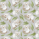 Fabric 40494 | kOALA Z EUKALIPTUSEM NA szarym TLE