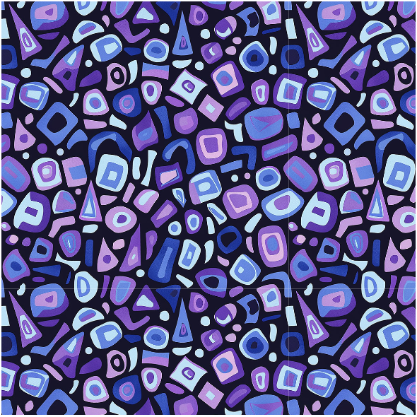 Tkanina 40555 | purPle and blue shapes male