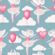 Fabric 40678 | Myszki Baletnice na niebieskim tle0
