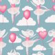 Fabric 40678 | Myszki Baletnice na niebieskim tle0