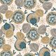 Fabric 40772 | seasheels in goldenrod yellow and teal blue