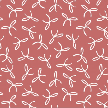 Tkanina 40775 | white bows on raspberry red