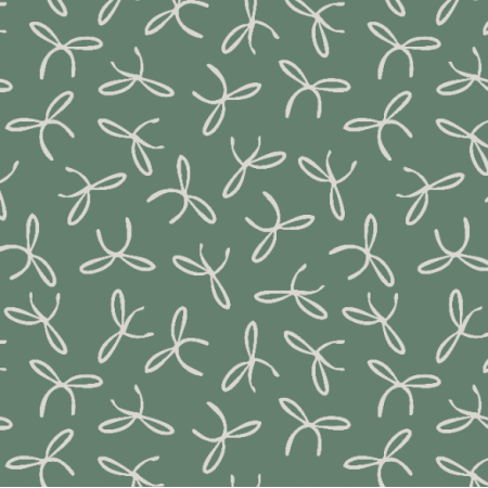 Fabric 40780 | white bows on smokey green