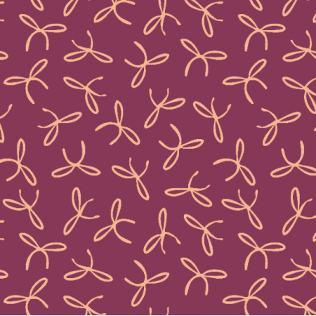 Fabric 40782 | orange bows on bright raspberry red