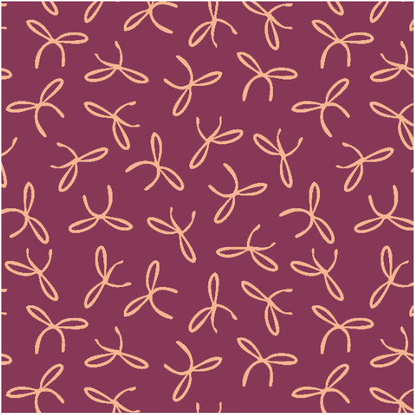 Fabric 40782 | orange bows on bright raspberry red