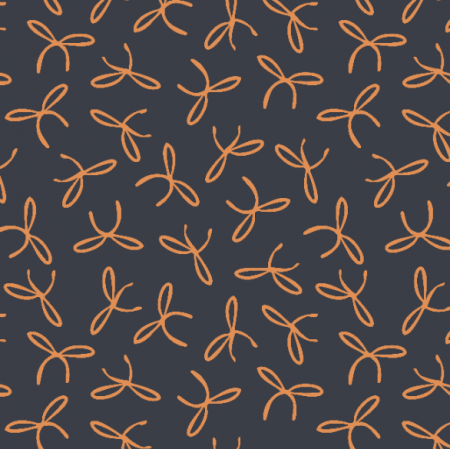 Fabric 40785 | orange bows on black