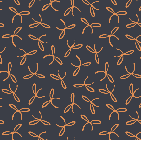 Fabric 40785 | orange bows on black