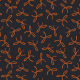 Fabric 40786 | orange bows on black