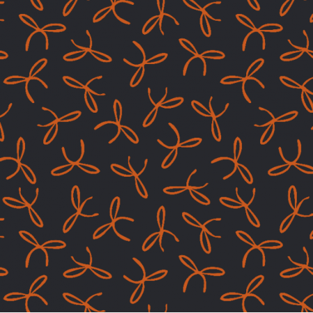 Fabric 40786 | orange bows on black