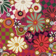 Tkanina 40787 | colordful flowers on checkered