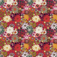 Tkanina 40787 | colordful flowers on checkered