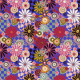 Tkanina 40788 | colorful flowers on checkered