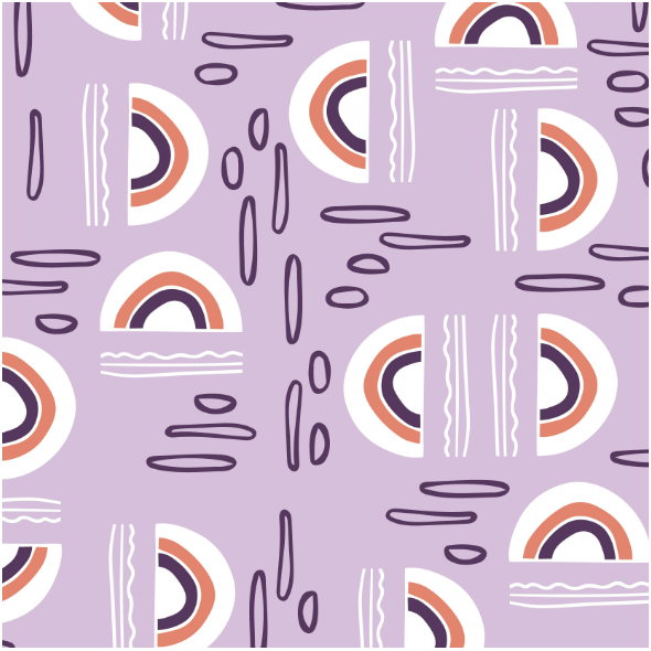 Fabric 40792 | funny rainbows on lilac