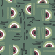 Fabric 40793 | funny rainbows on green