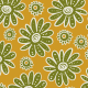 Fabric 40802 | green flowers on yellow