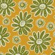 Fabric 40802 | green flowers on yellow