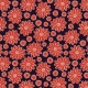 Fabric 40803 | red flowers on black