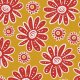 Tkanina 40804 | red flowers on yellow