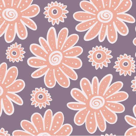 Fabric 40805 | pink flowers on smokey violet