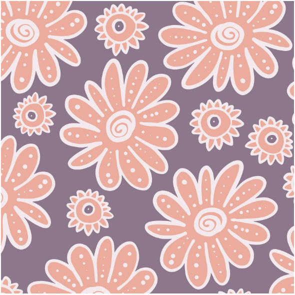 Tkanina 40805 | pink flowers on smokey violet